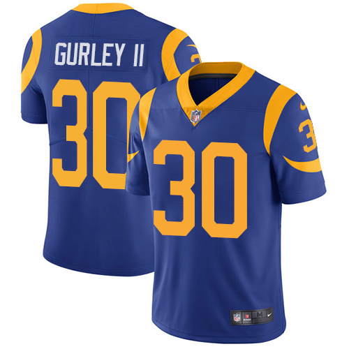 2019 Men Los Angeles Rams #30 Gurley II blue Nike Vapor Untouchable Limited NFL Jersey->los angeles rams->NFL Jersey